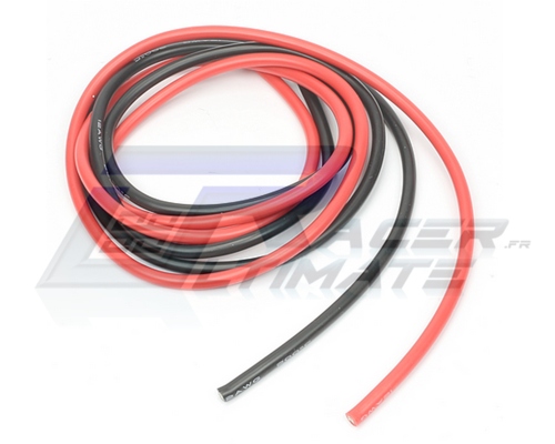 Black and red silicone wires AWG16 1m